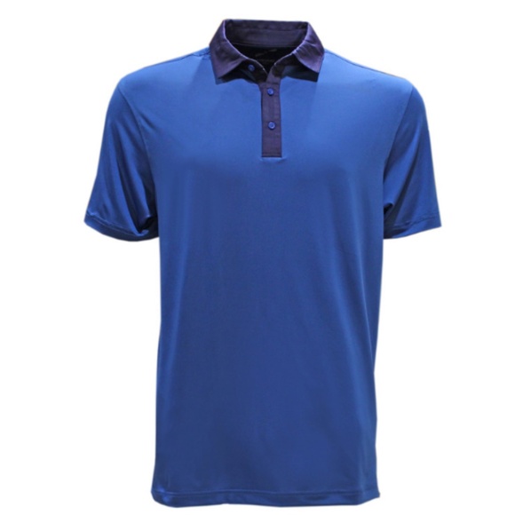 Head Golf Men's Two Tone Solid Polo Shirt Blue Performance Comfort Sz Large NEW - Picture 1 of 5